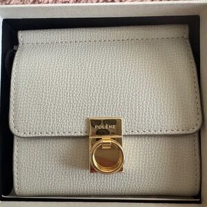 Polene Cream Wallet with Gold Accent